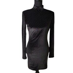 Cosmopolitan Bodycon Black White Velvet Dress EUC Dress the Population